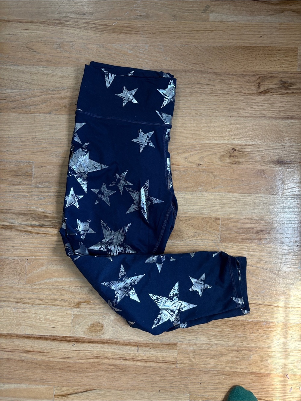 aerie Navy Leggings with Silver Star Print